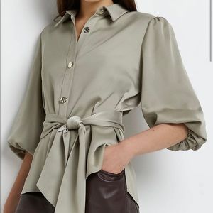 Khaki Tie Waisted Shirt